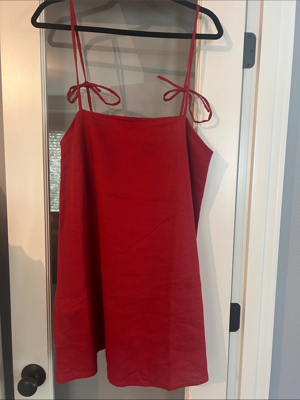 Reformation Red Tie-Strap Mini Dress